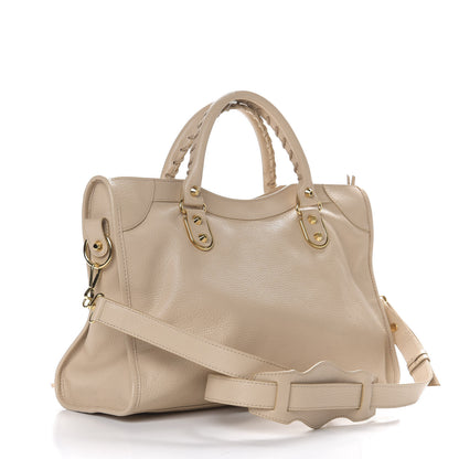 Balenciaga Chevre Gold Metallic Edge Hardware City Beige Tapioca 2 of 9