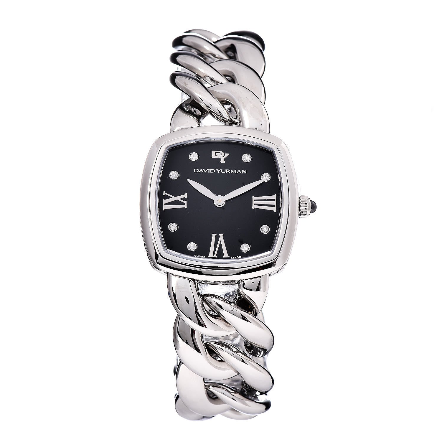 David Yurman Stainless Steel Diamond 27mm Albion Quartz Watch Black 1 of 7