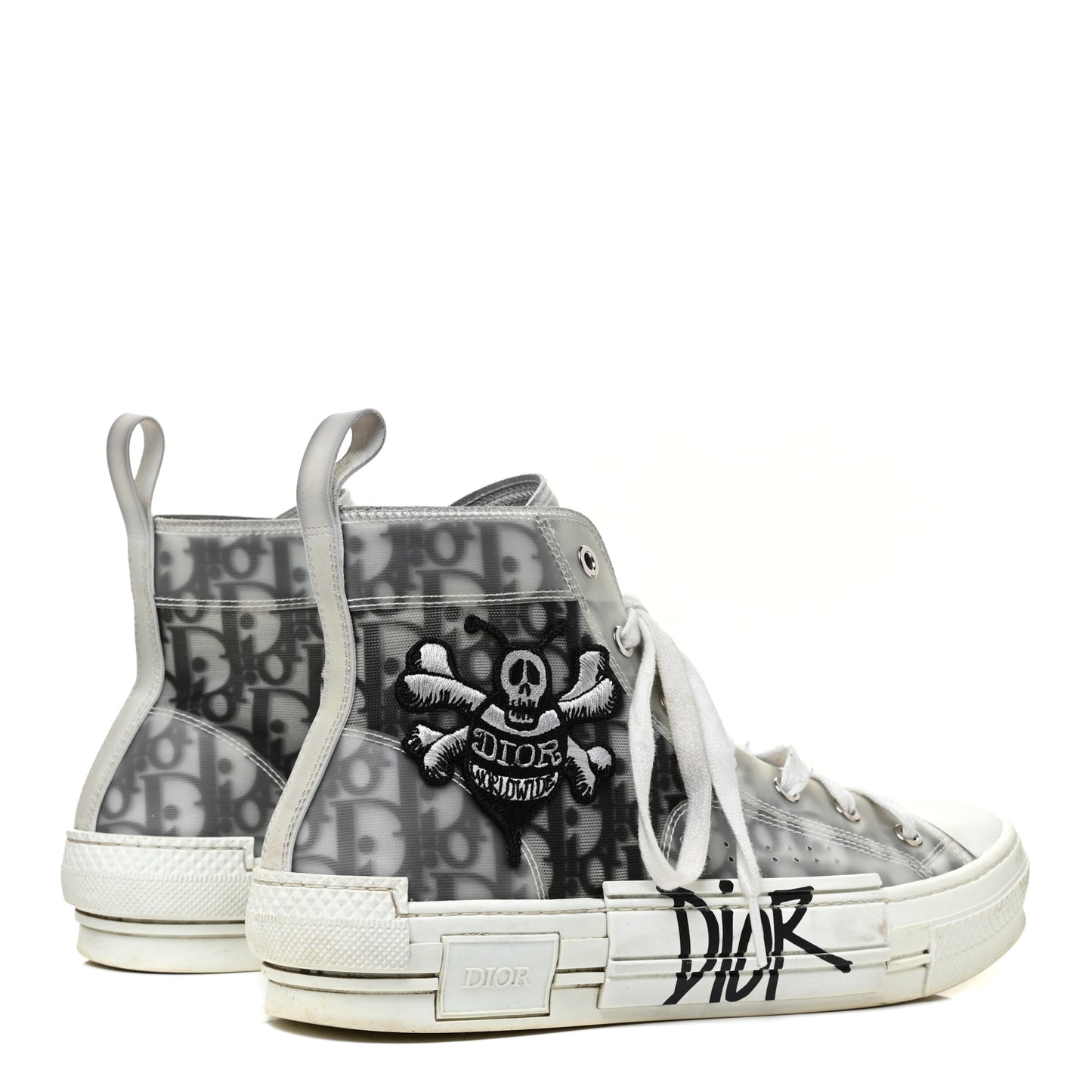 X SHAWN STUSSY Canvas Oblique Mens Bee B23 High Top Sneakers 41 White Black