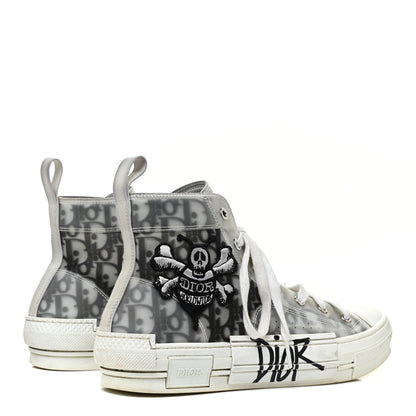Christian Dior X SHAWN STUSSY Canvas Oblique Mens Bee B23 High Top Sneakers 41 White Black 5 of 19
