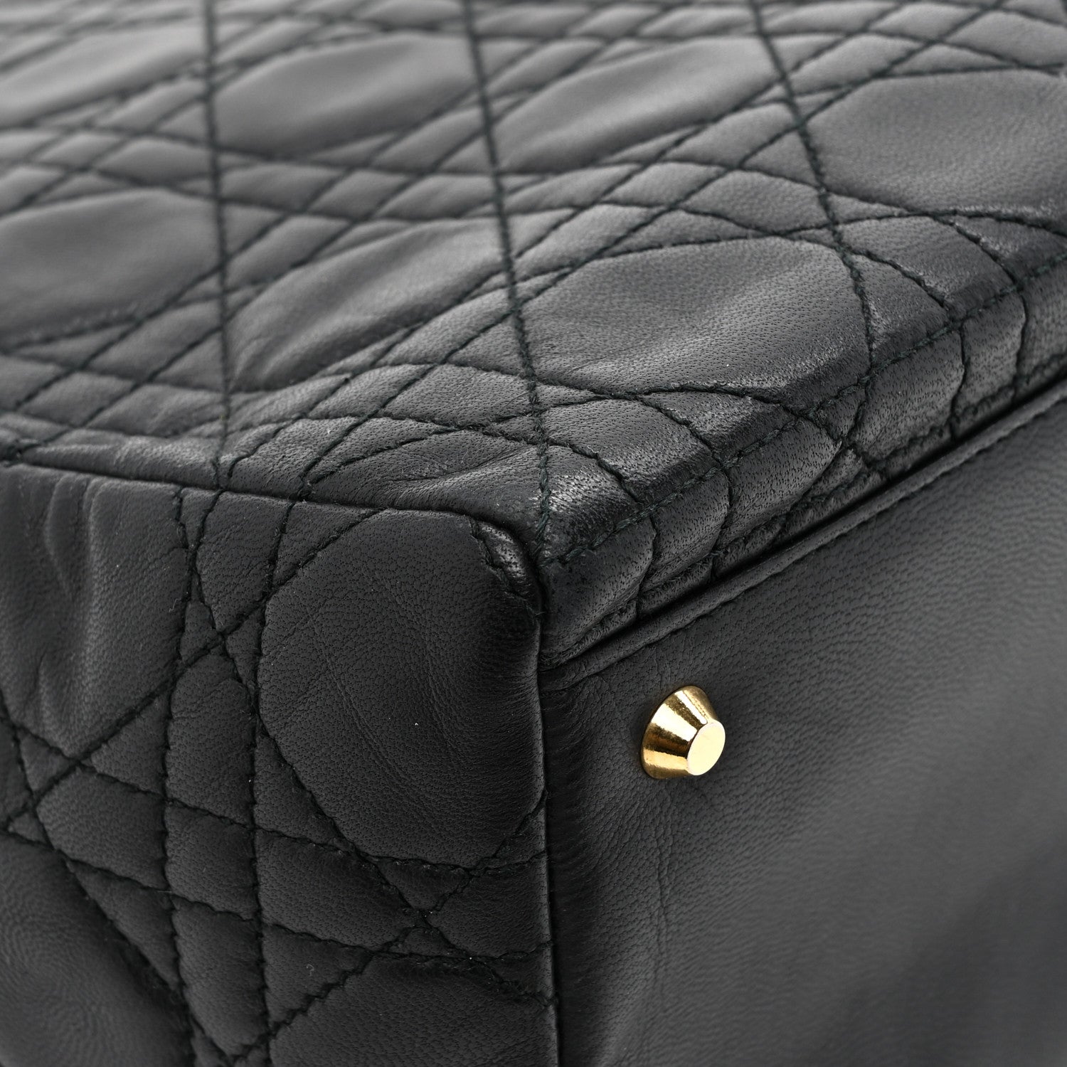 Christian Dior Lambskin Cannage Medium Lady Dior Black 13 of 16