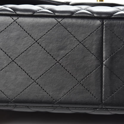Chanel Lambskin Quilted Jumbo Double Flap Black 14 of 17