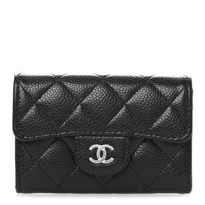 Chanel Caviar Quilted Flap Card Holder Wallet Black 1 of 11