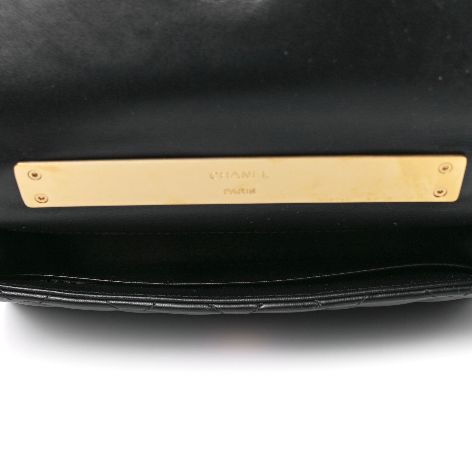 Chanel Lambskin Enamel Quilted Top Handle Flap Phone Holder With Chain Black 5 of 12