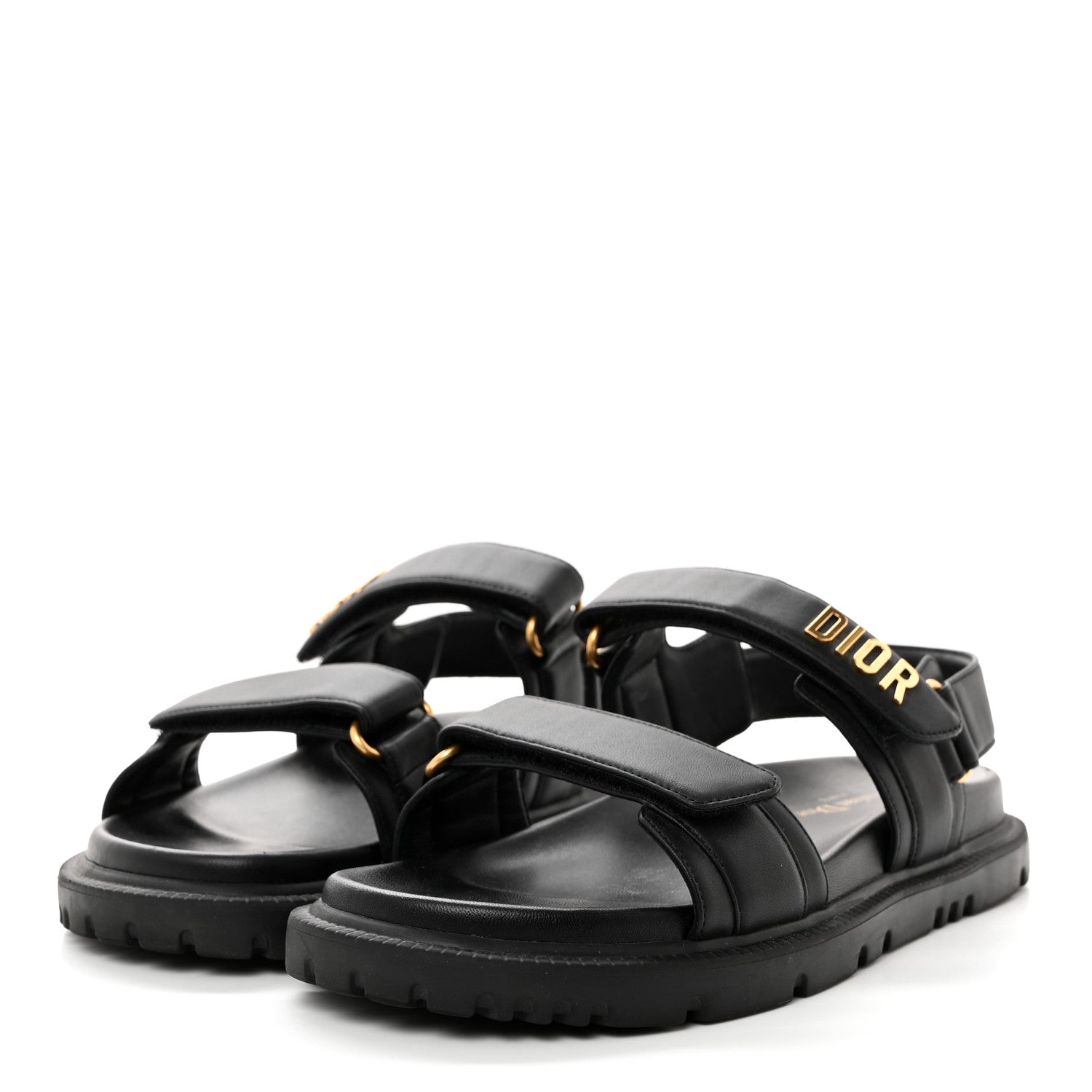 Christian Dior Lambskin Dioract 10mm Sandals 39 Black 3 of 8