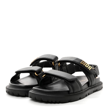 Christian Dior Lambskin Dioract 10mm Sandals 39 Black 3 of 8