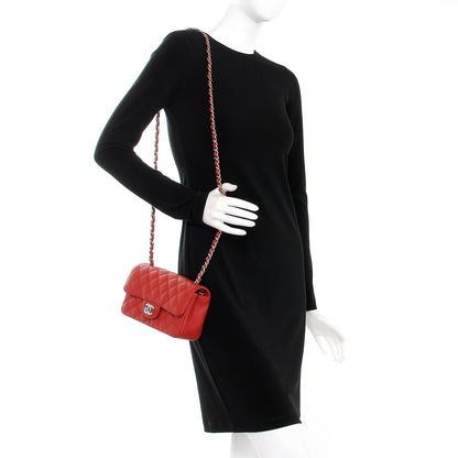Chanel Caviar Quilted Mini Rectangular Flap Red 2 of 8