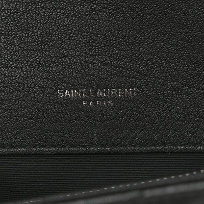 Saint Laurent Sheepskin Matelasse Chevron Monogram Large College Satchel Black 6 of 10