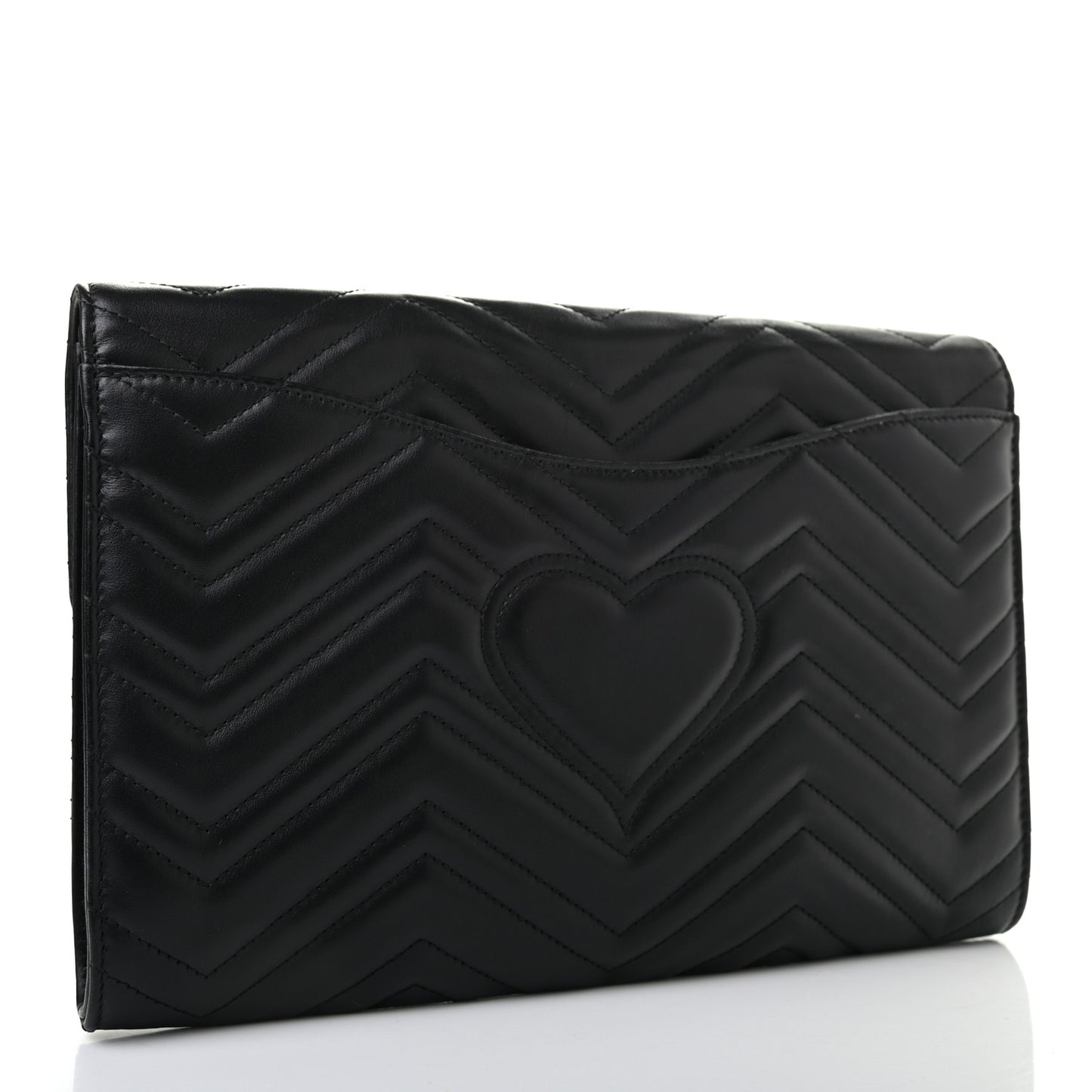 Calfskin Matelasse GG Marmont Clutch Black