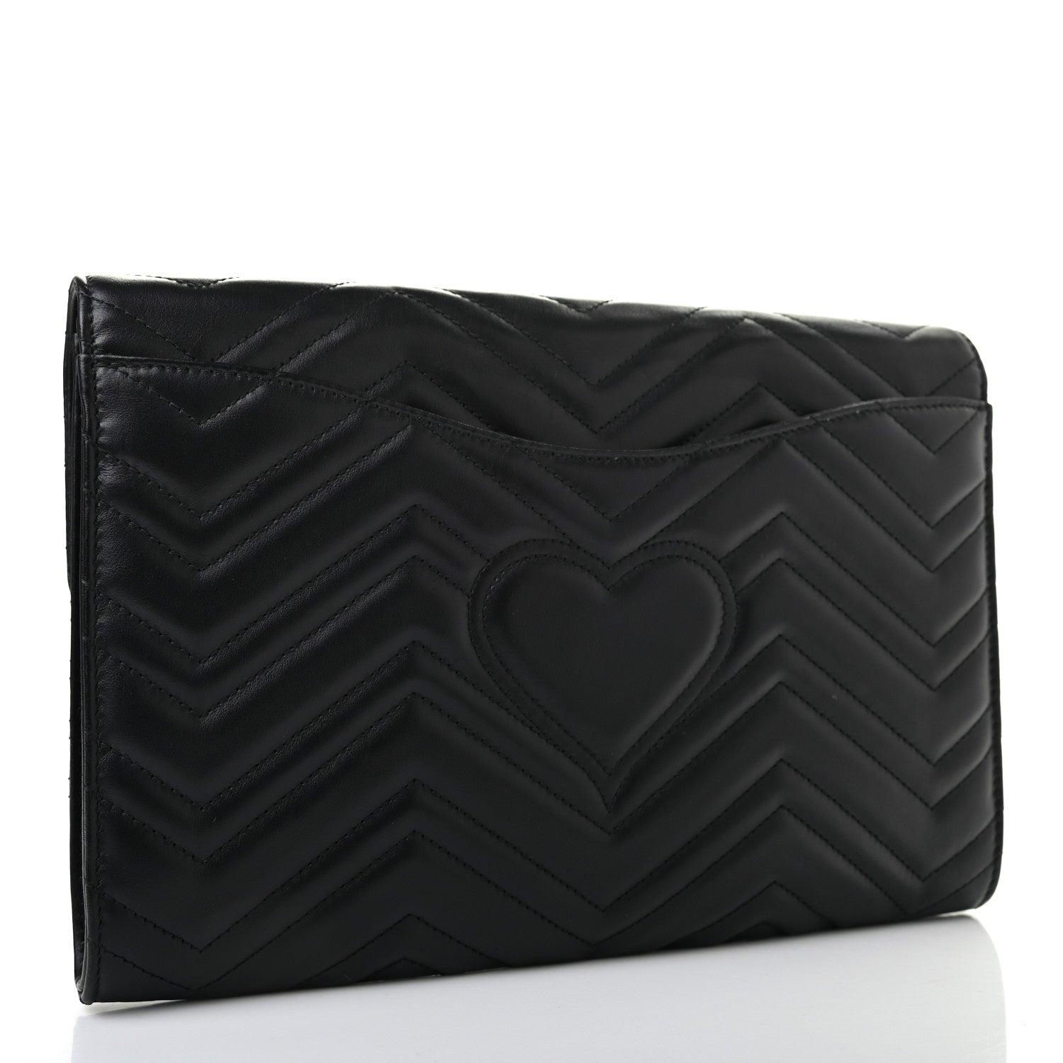 Gucci Calfskin Matelasse GG Marmont Clutch Black 3 of 21