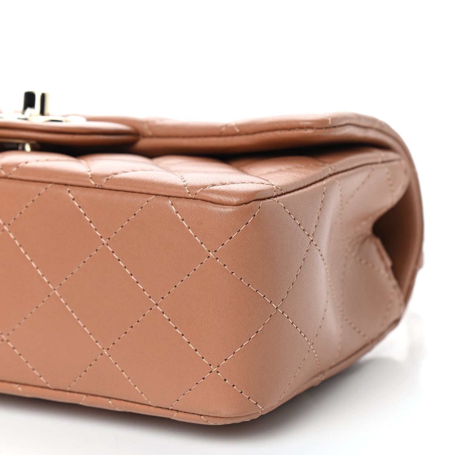 Chanel Lambskin Quilted Mini Rectangular Flap Brown 6 of 8