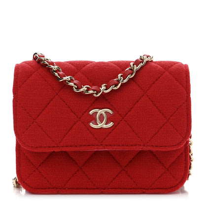 Chanel Jersey Quilted Micro Mini Flap Red 1 of 11