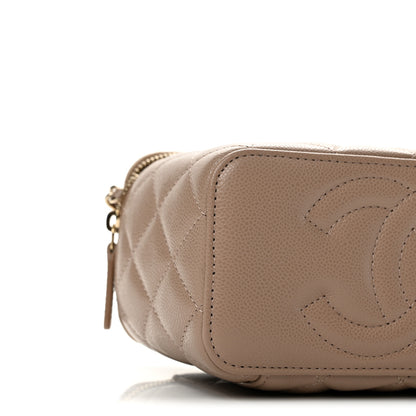 Chanel Caviar Quilted Small Vanity Case With Chain Dark Beige 9 of 10