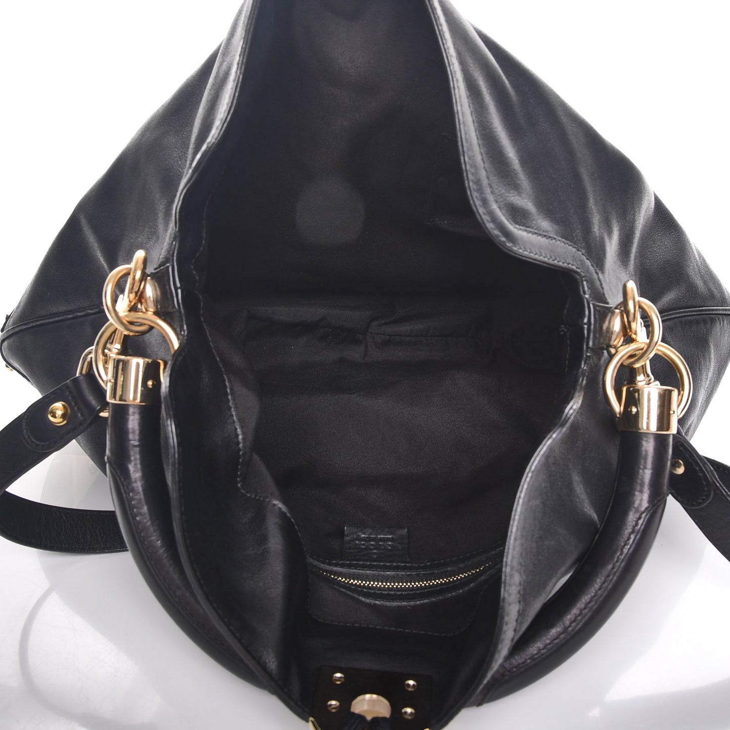 Calfskin Large Indy Top Handle Hobo Black