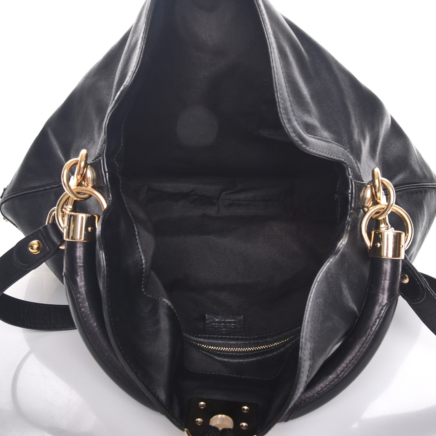 Gucci Calfskin Large Indy Top Handle Hobo Black 6 of 8