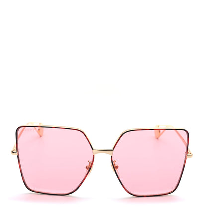 Gucci Metal Square Frame Sunglasses GG0436S Gold Pink 2 of 8