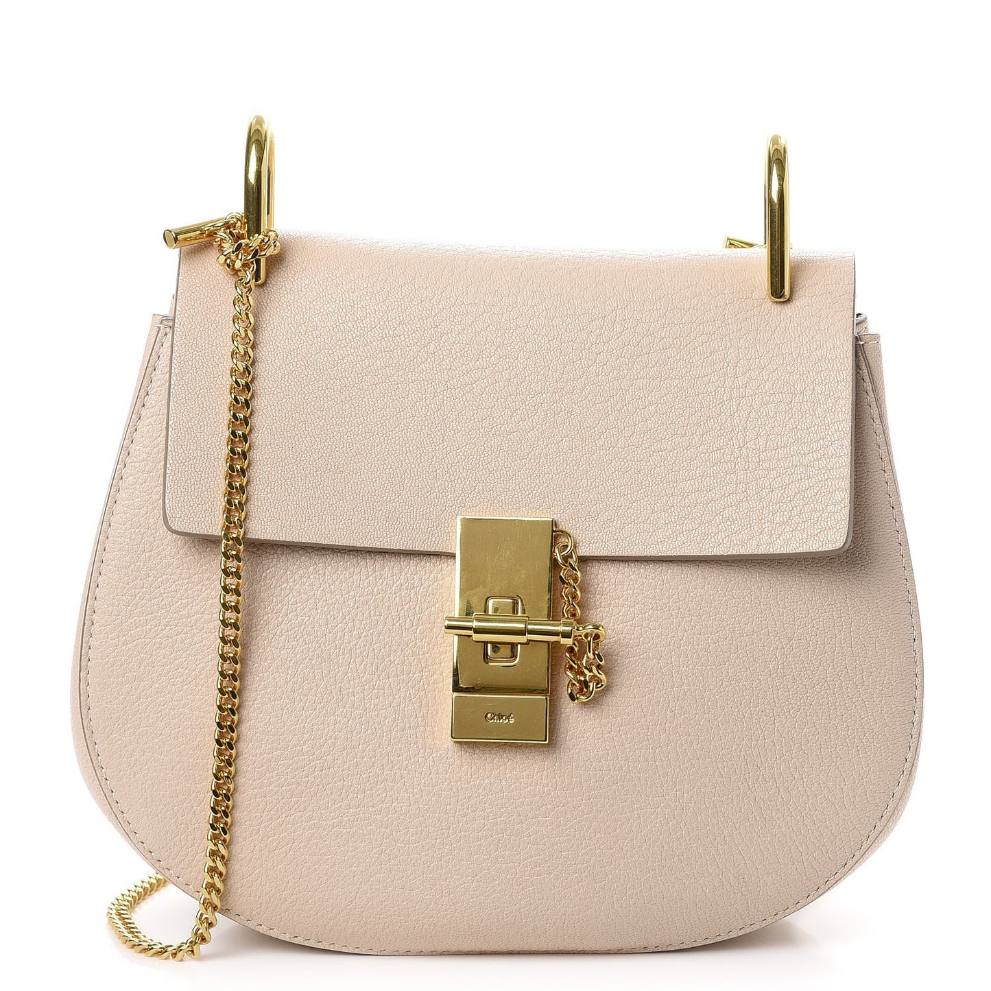 Grained Lambskin Drew Shoulder Bag Abstract White