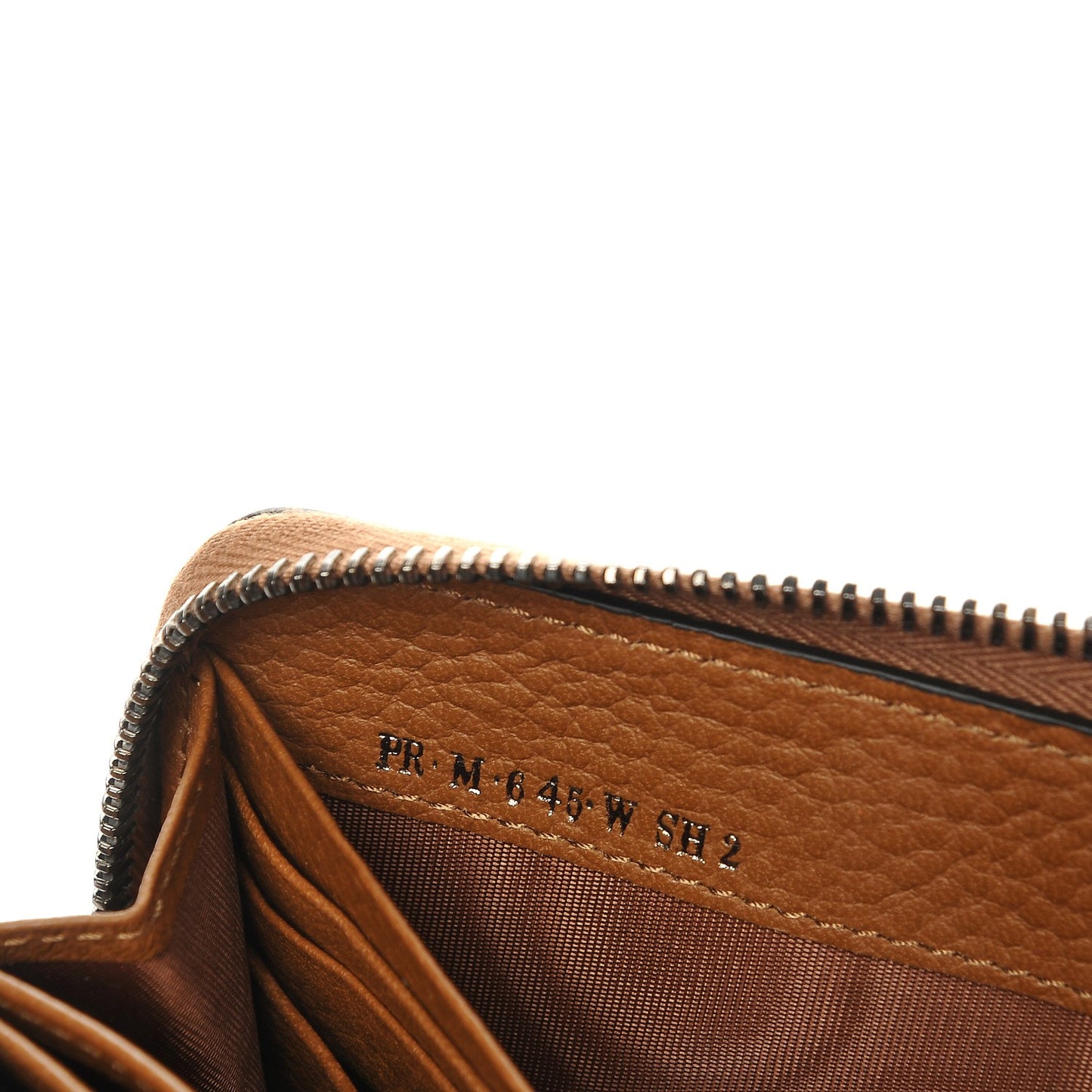 Grained Calfskin Rockstud Zip Around Wallet Bright Cognac