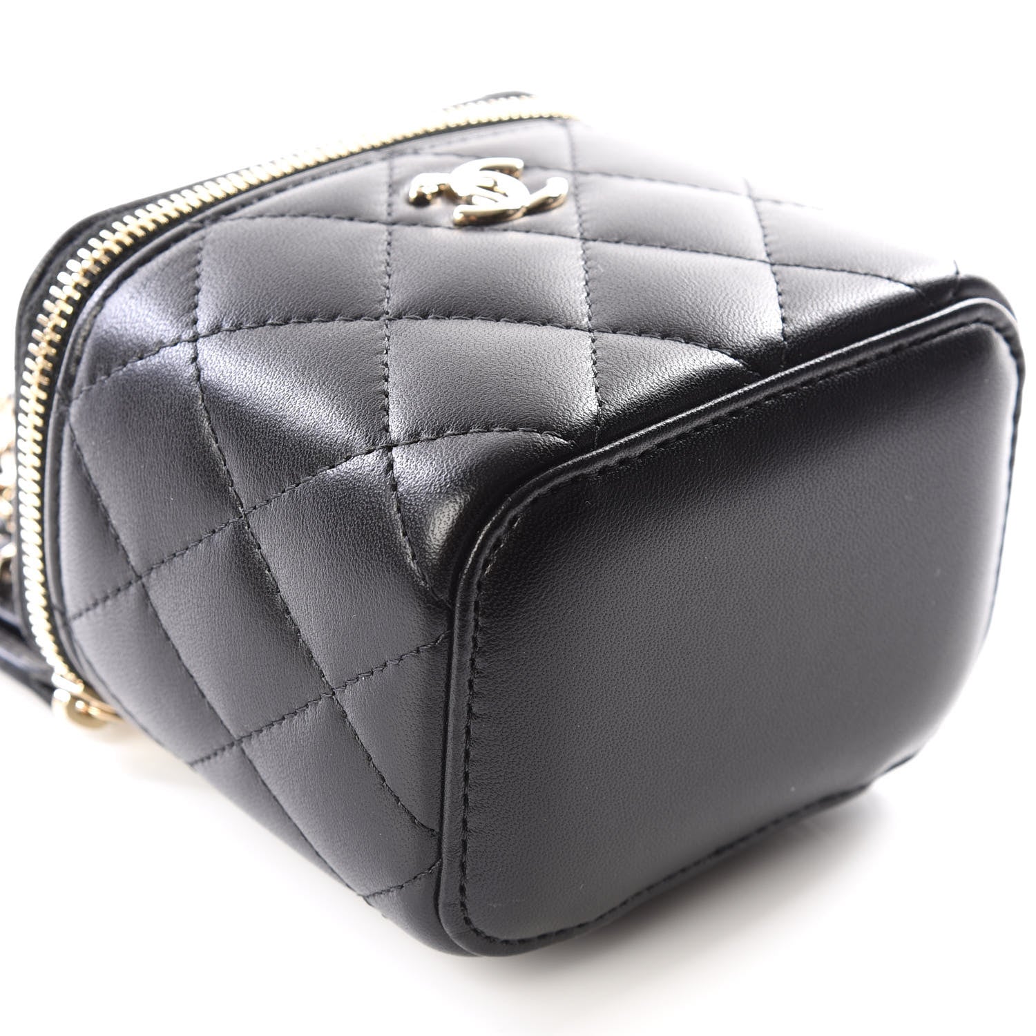 Chanel Lambskin Quilted Mini Vanity Case With Chain Black 5 of 12