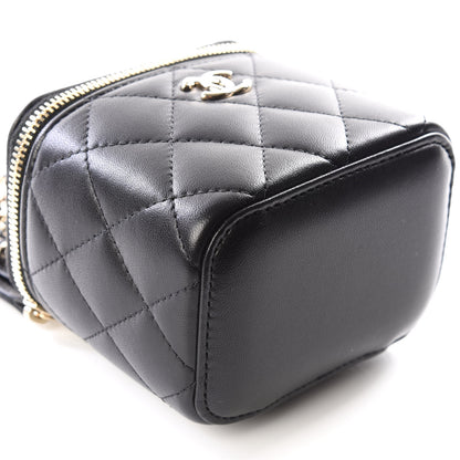 Chanel Lambskin Quilted Mini Vanity Case With Chain Black 5 of 12