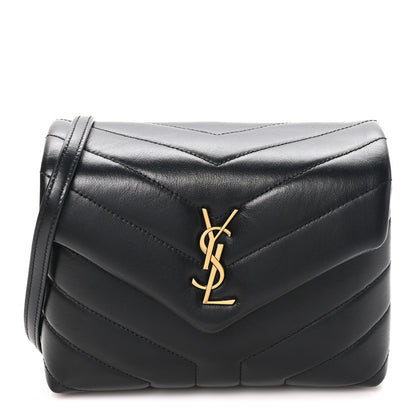 Saint Laurent Calfskin Y Quilted Monogram Toy Loulou Crossbody Bag Black 7 of 10