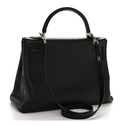 Hermes Taurillon Clemence Kelly Retourne 32 Black Black 3 of 13