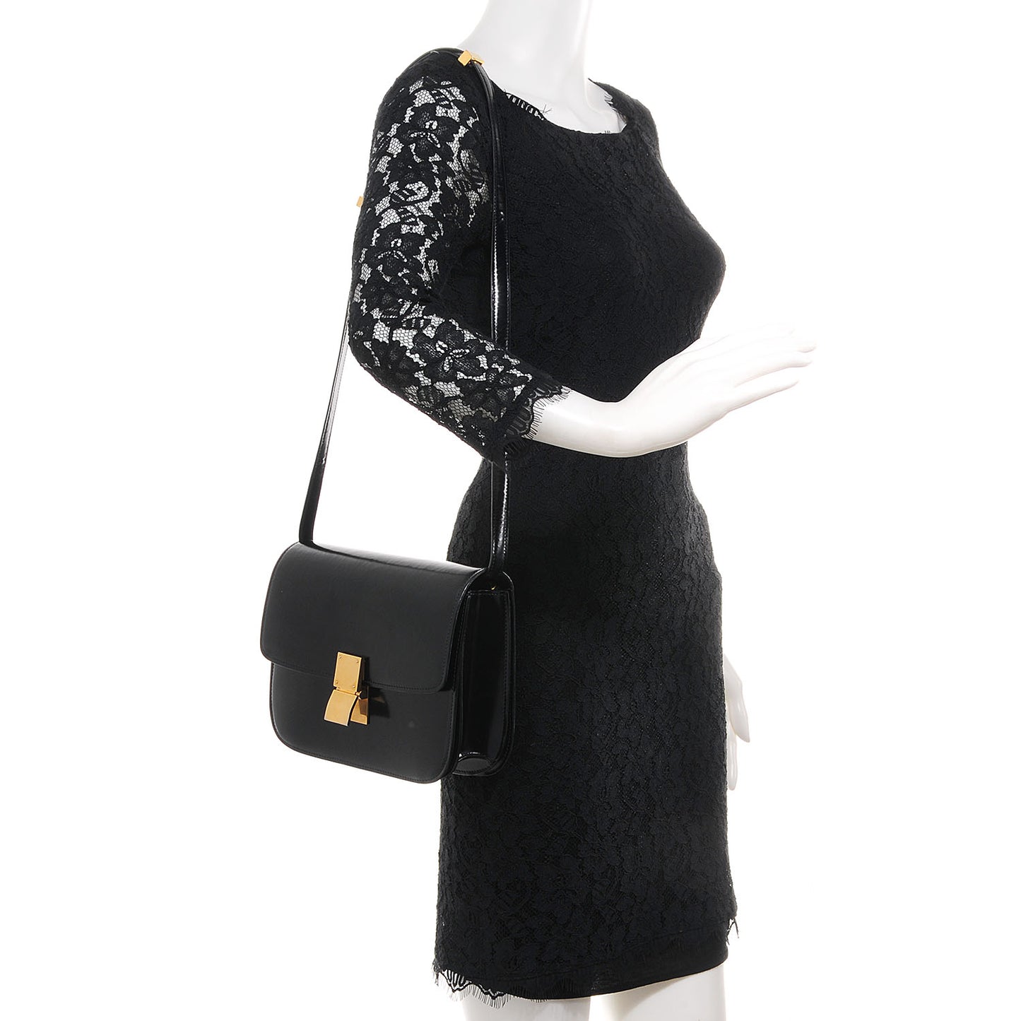 Spazzolato Medium Box Shoulder Bag Black