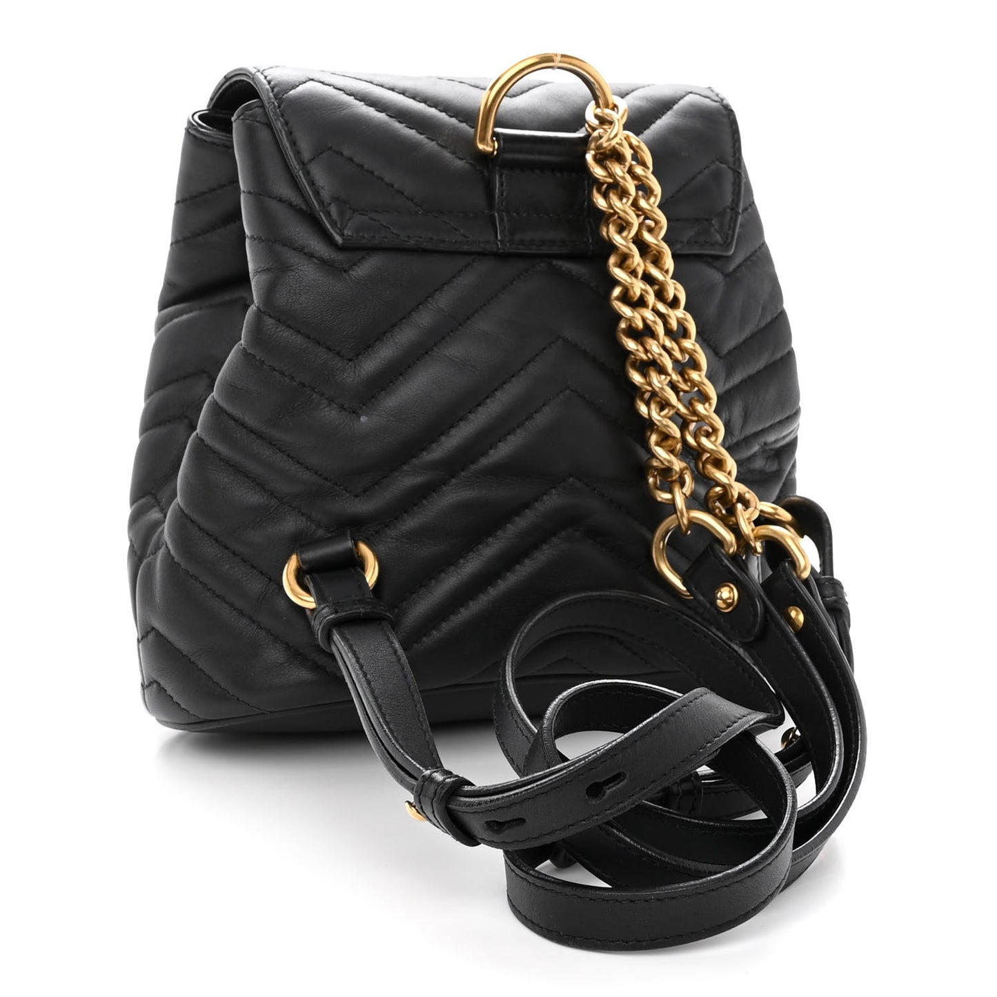 Calfskin Matelasse GG Marmont Flap Backpack Black
