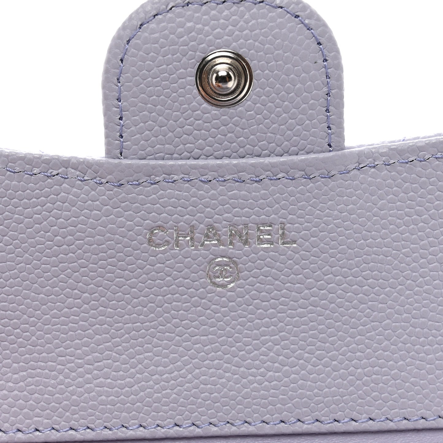 Caviar Quilted Compact Flap Wallet Light Purple