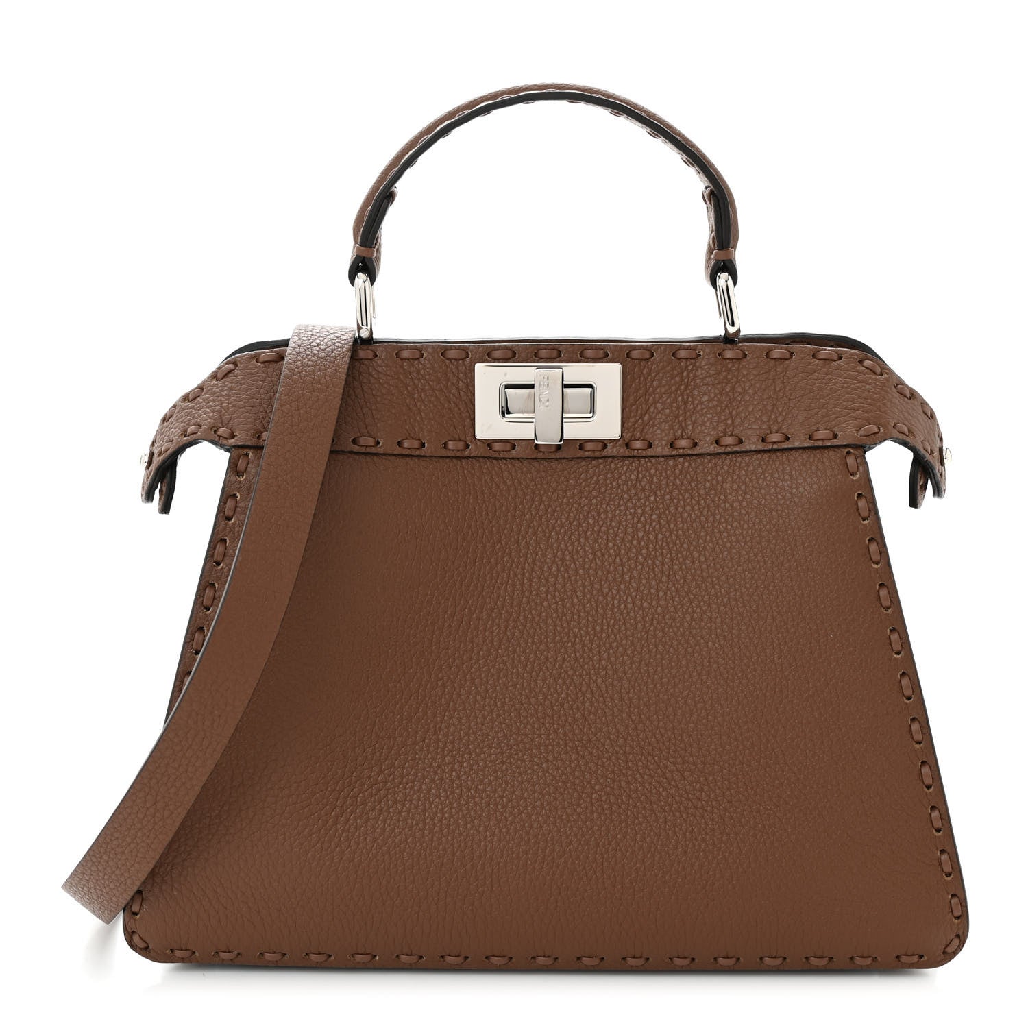 Fendi Cuoio Romano Selleria Chamois Small Peekaboo I SEE U Satchel Mou 1 of 10