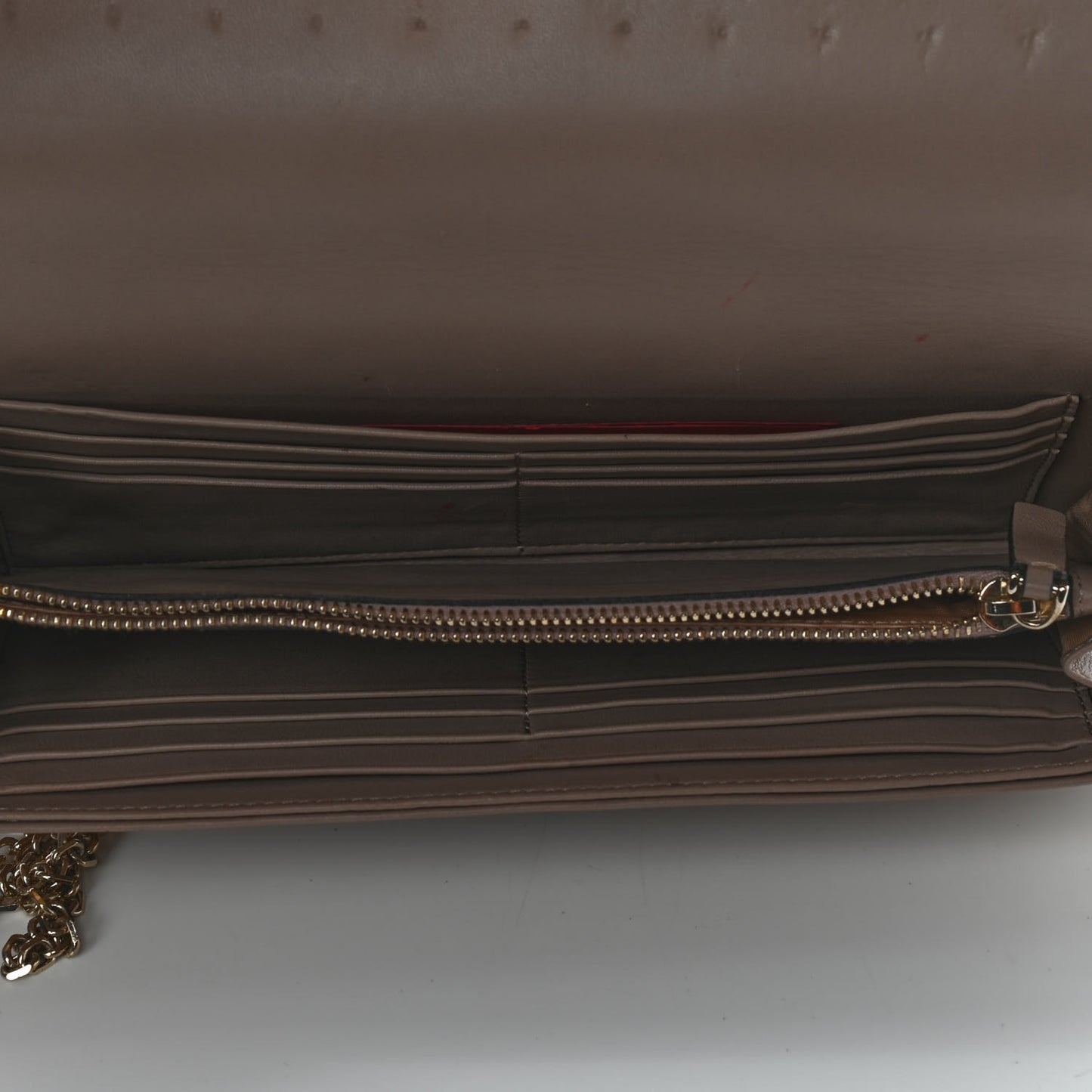 Nappa Rockstud Spike Flap Wallet on Chain Poudre
