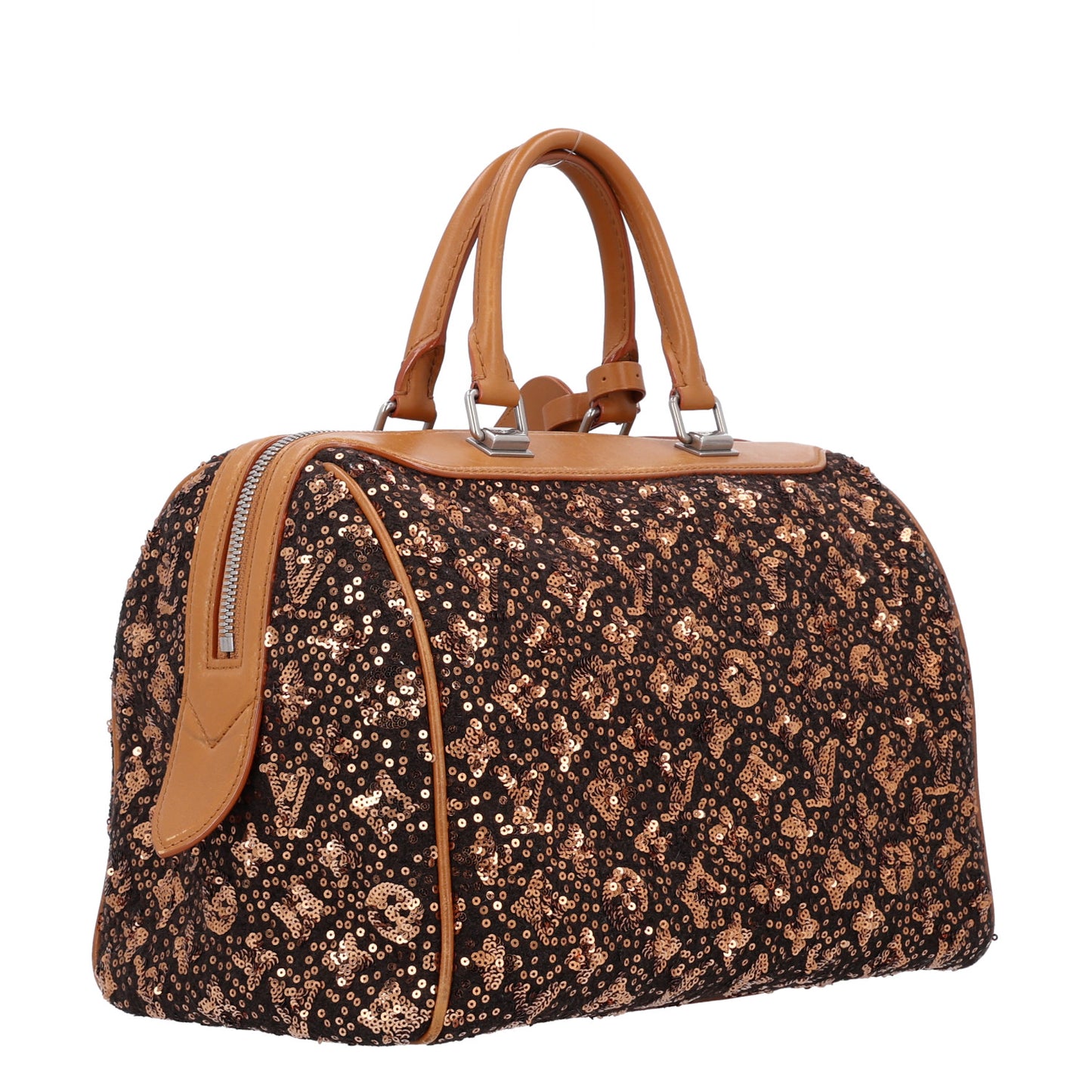 Sequin Monogram Sunshine Express Speedy Gold