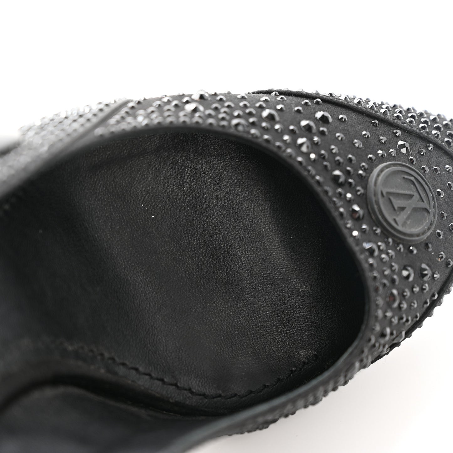Satin Embellished Archlight Slingback Pumps 38 Black