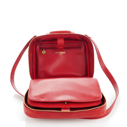 Chanel Caviar CC Vanity Cosmetic Case Red 5 of 9