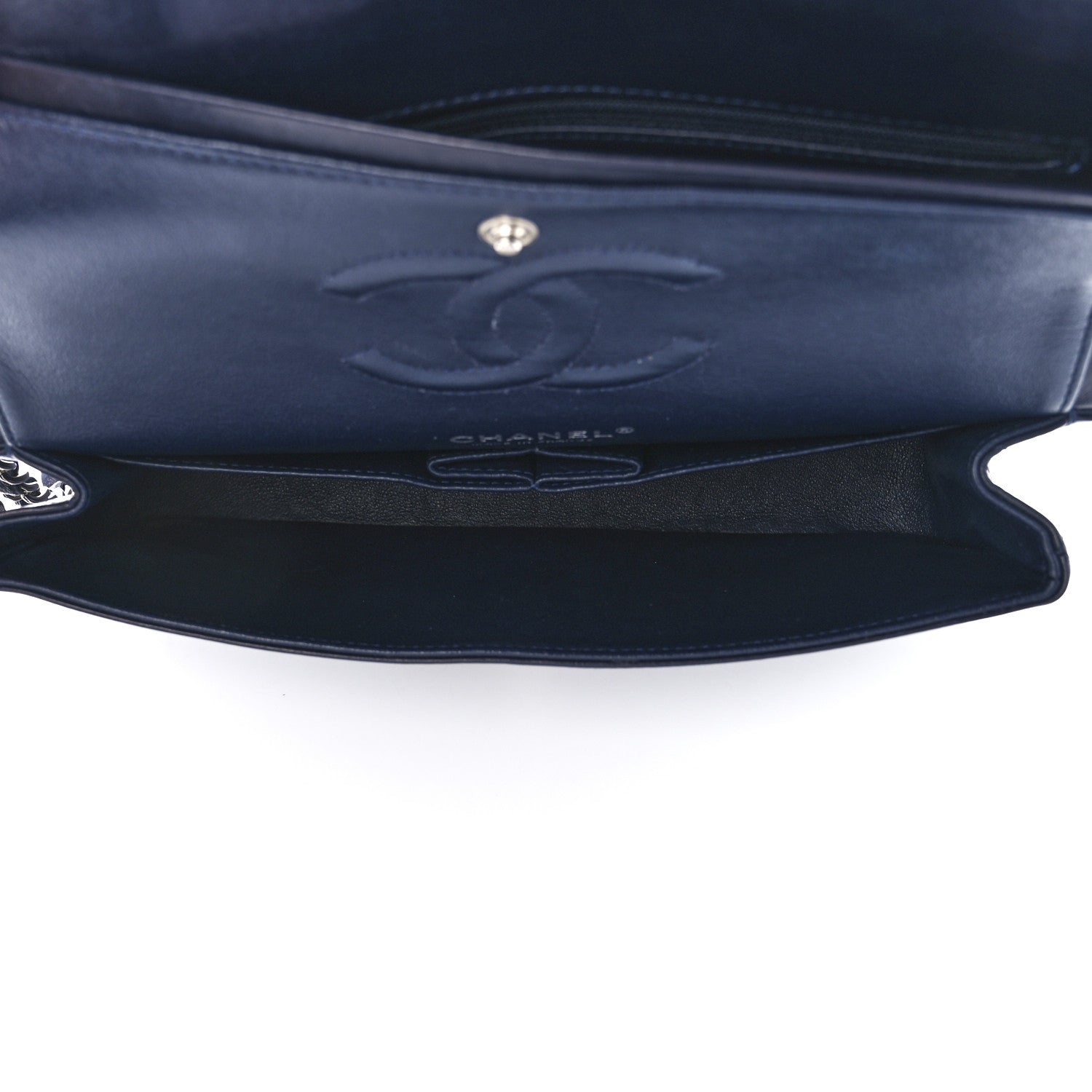 Chanel Lambskin Quilted Medium Double Flap Navy 5 of 12
