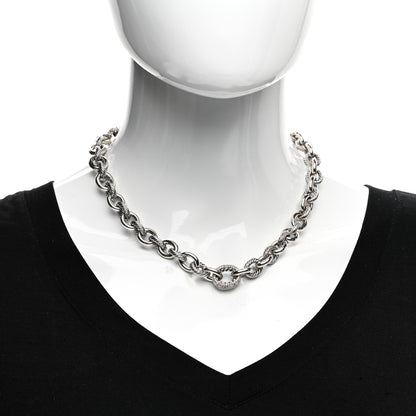 David Yurman Sterling Silver Diamond Pave 15mm Large Oval Link Necklace 2 of 4
