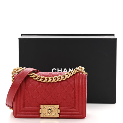 Chanel Caviar Quilted Small Boy Flap Red 12 of 12