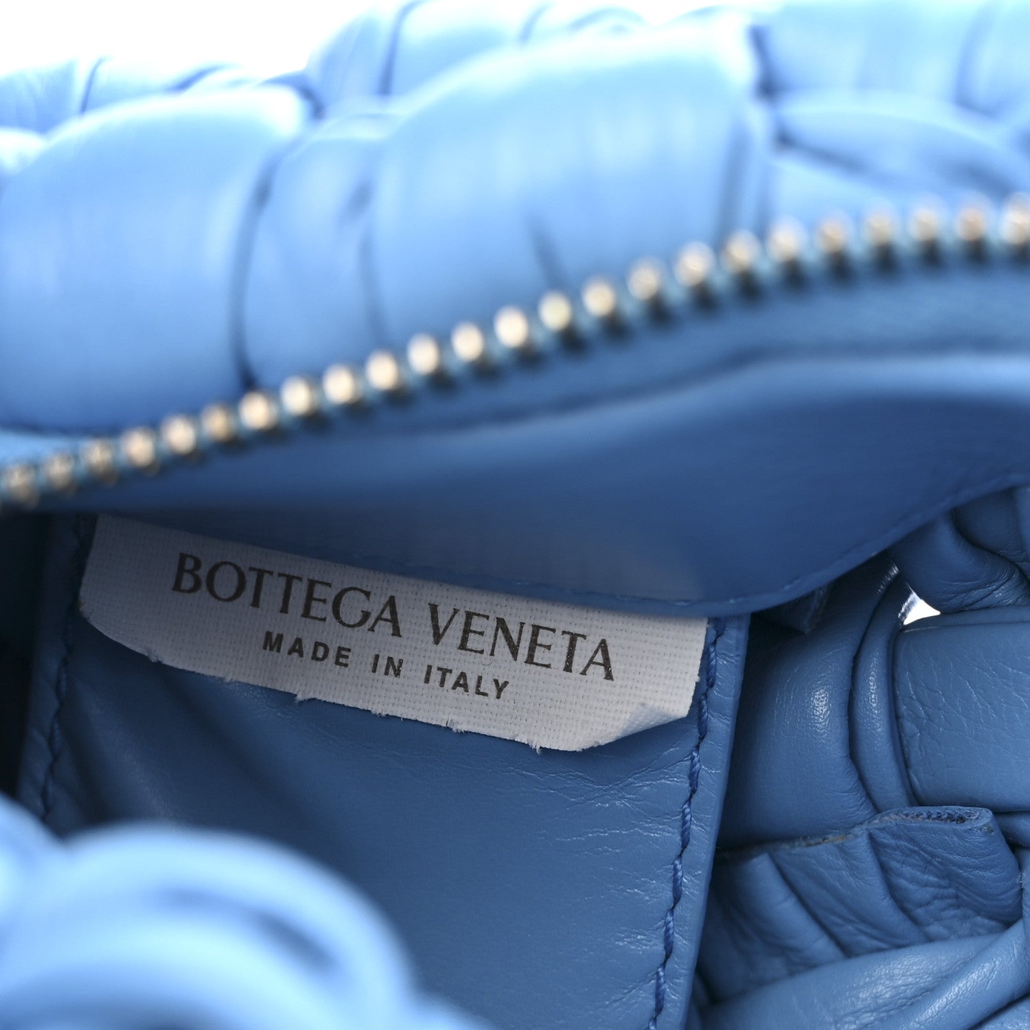Bottega Veneta Paper Calfskin Intrecciato Banana Shoulder Bag Swimming Pool 6 of 10