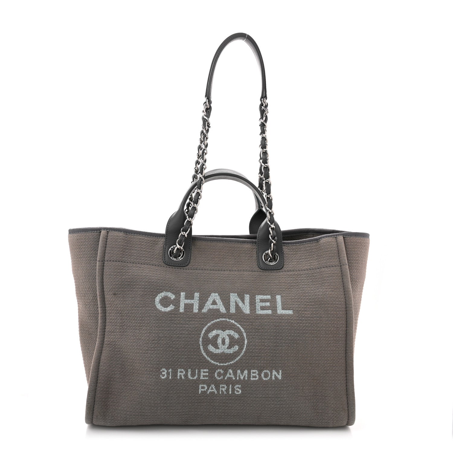 Chanel Mixed Fibers Medium Deauville Tote Grey 1 of 14