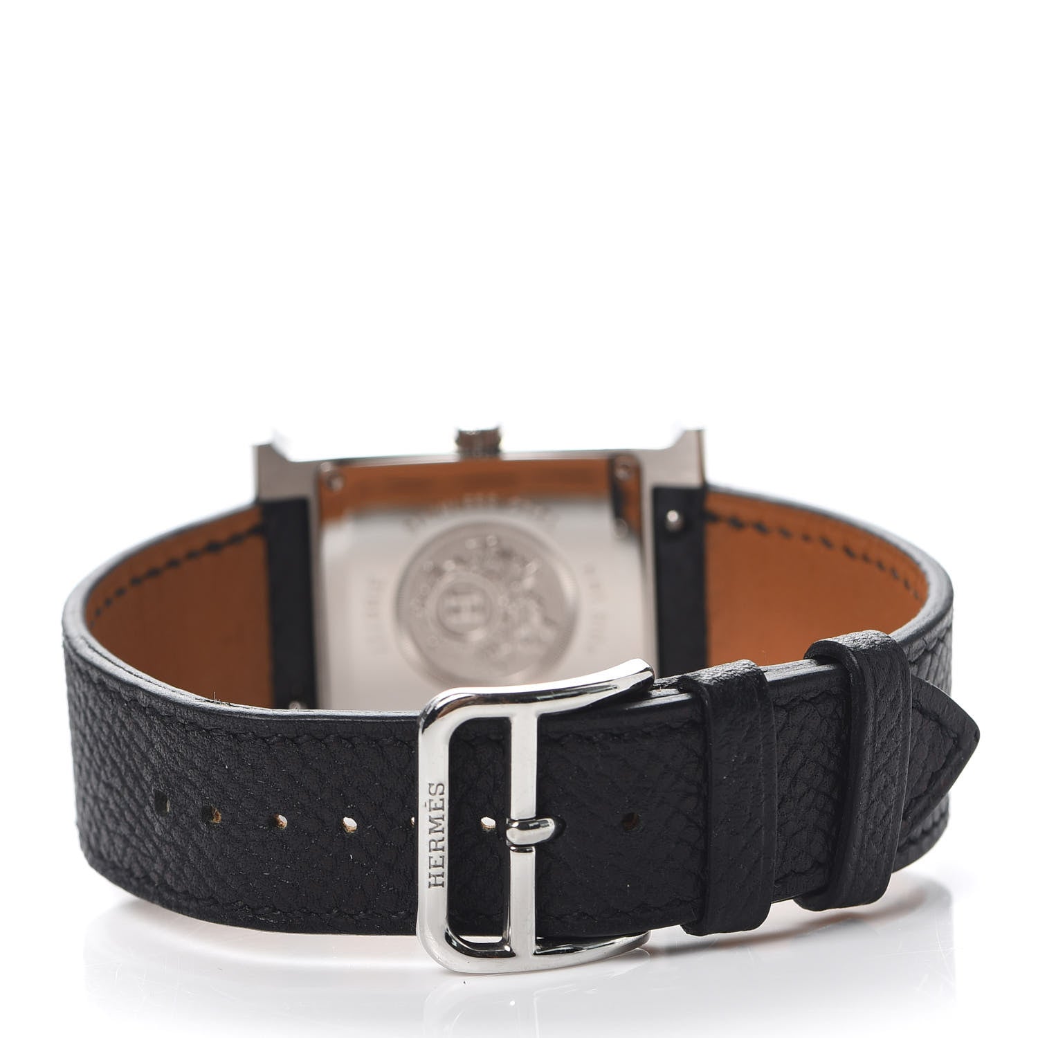 Hermes Stainless Steel Epsom 26mm Heure H Hour Quartz Watch Noir 3 of 5