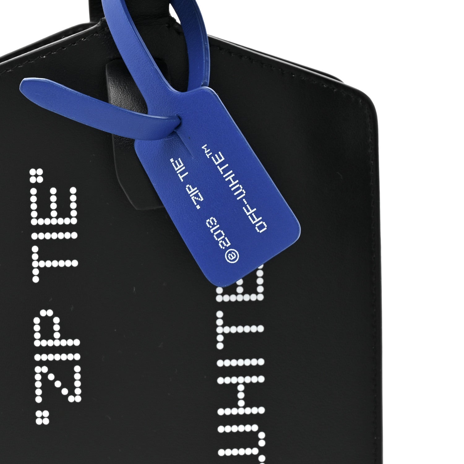 Off-White Calfskin Medium Zip Tie Clutch Black 7 of 9
