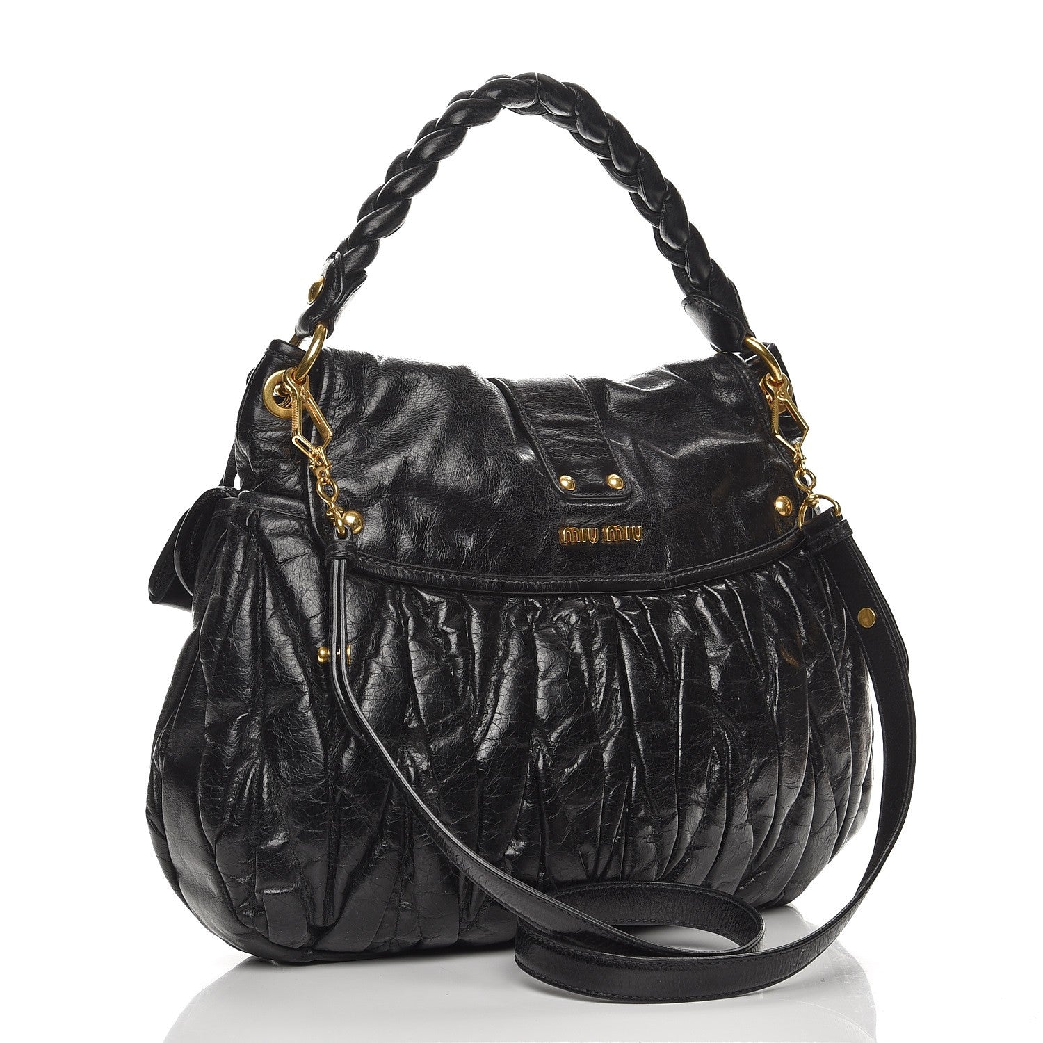 Miu Miu Nappa Matelasse Coffer Hobo Black 4 of 9