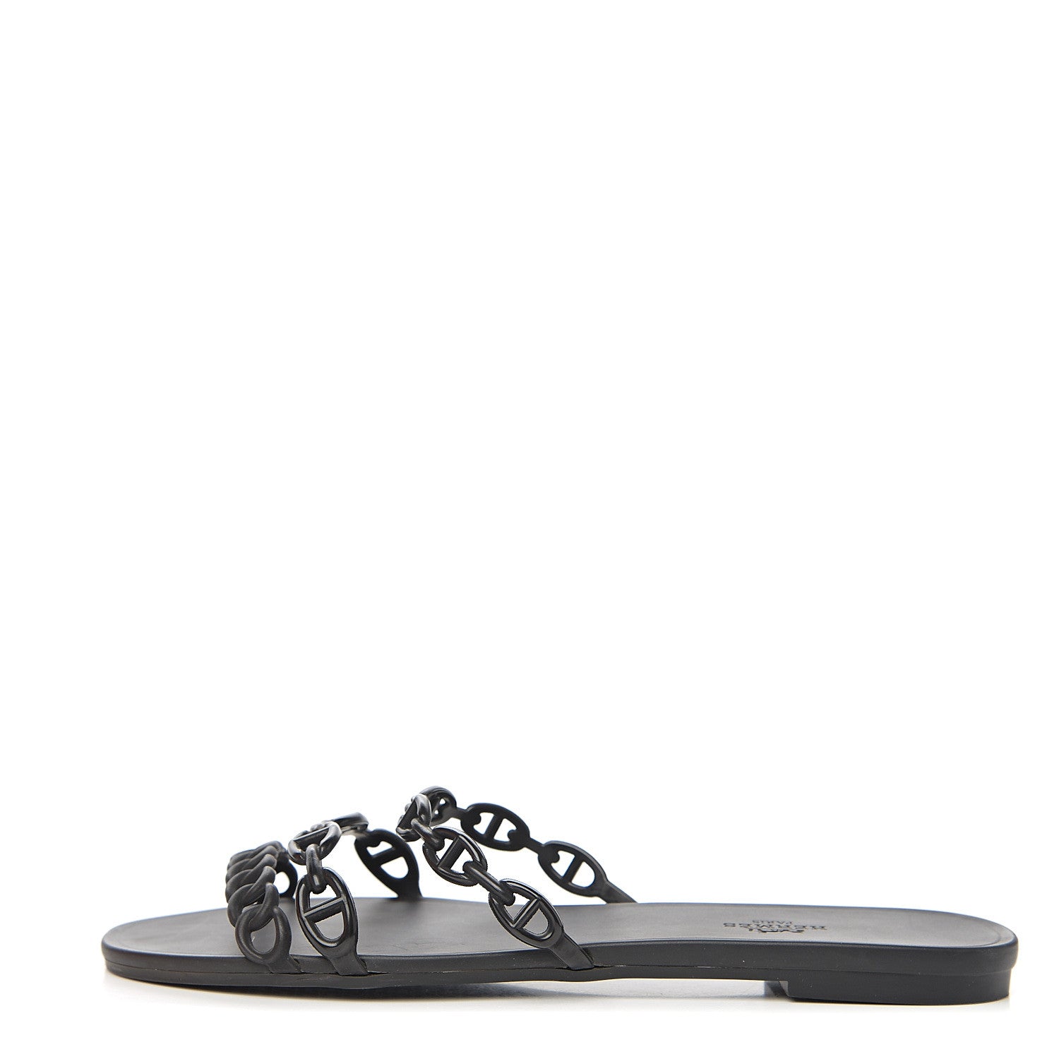 Hermes Rubber Chaine d'Ancre Rivage Sandals 41 Black 1 of 10