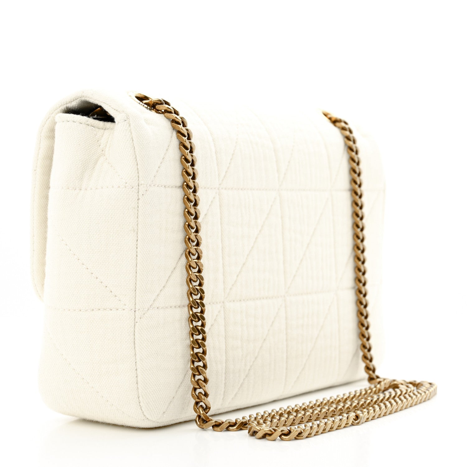 Saint Laurent Crinkle Cotton Patchwork Monogram Medium Jamie Vanilla Ice 3 of 13