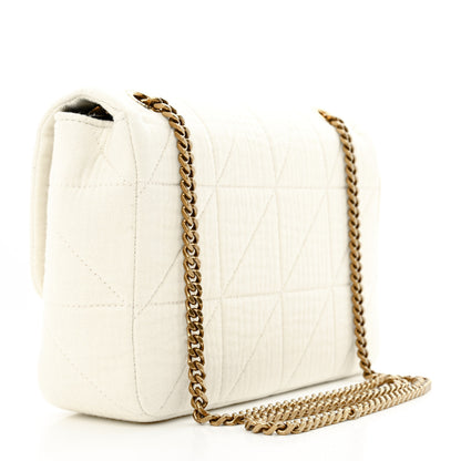 Saint Laurent Crinkle Cotton Patchwork Monogram Medium Jamie Vanilla Ice 3 of 13