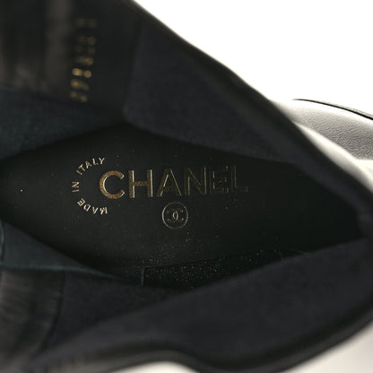 Chanel Lambskin Logo Ankle Boots 39.5 Black 7 of 8