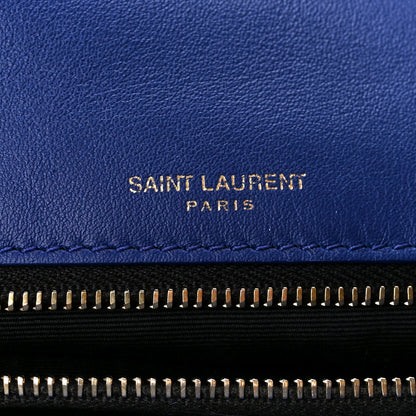 Saint Laurent Raffia Calfskin Monogram Medium Niki Chain Satchel Blue 7 of 12