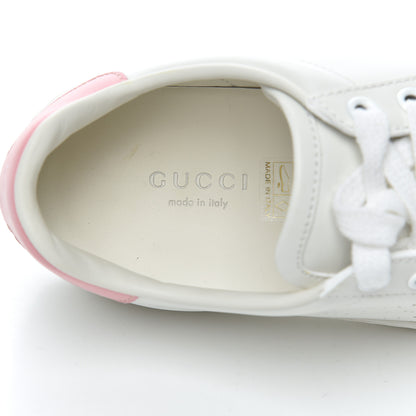 Gucci Calfskin Interlocking G Perforated Womens Ace Sneakers 35 White Wild Rose 6 of 14