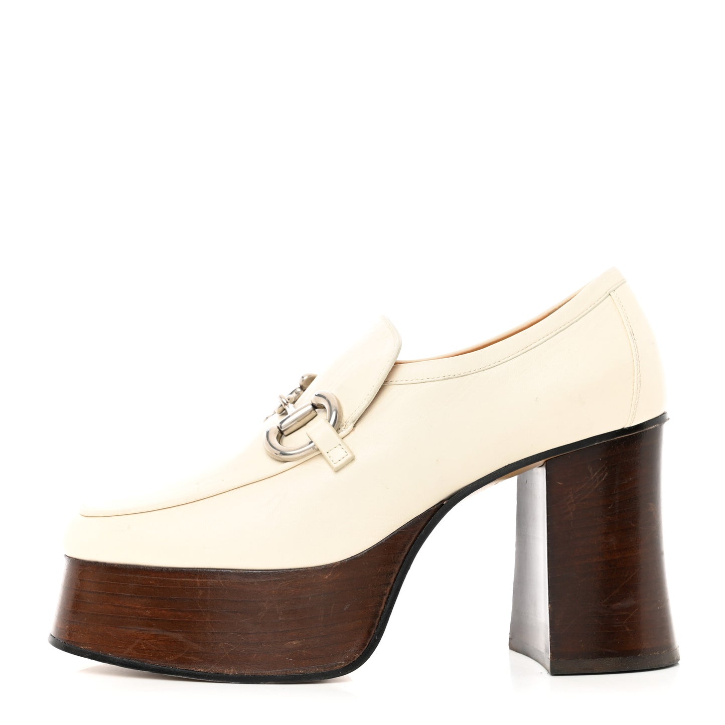 Malaga Kid Horsebit Platform Loafers 37 Mystic White