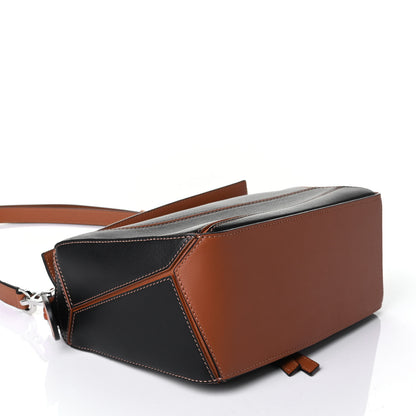 Loewe Calfskin Small Craft Puzzle Bag Tan Black 3 of 5